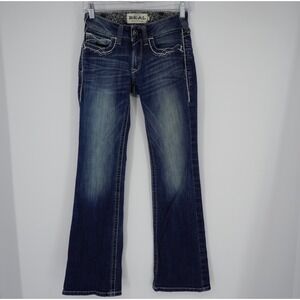 Ariat REAL Mid Rise Boot Entwined Jeans Marine Dark Wash 26S 10017510